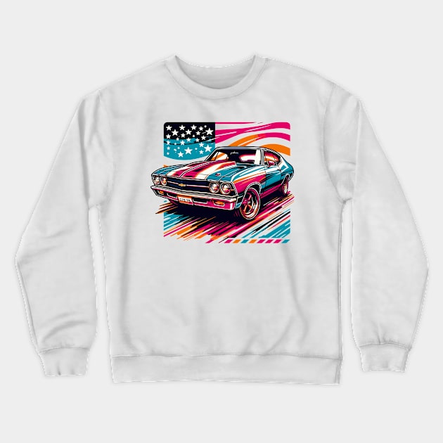 Chevy Chevelle Crewneck Sweatshirt by Vehicles-Art